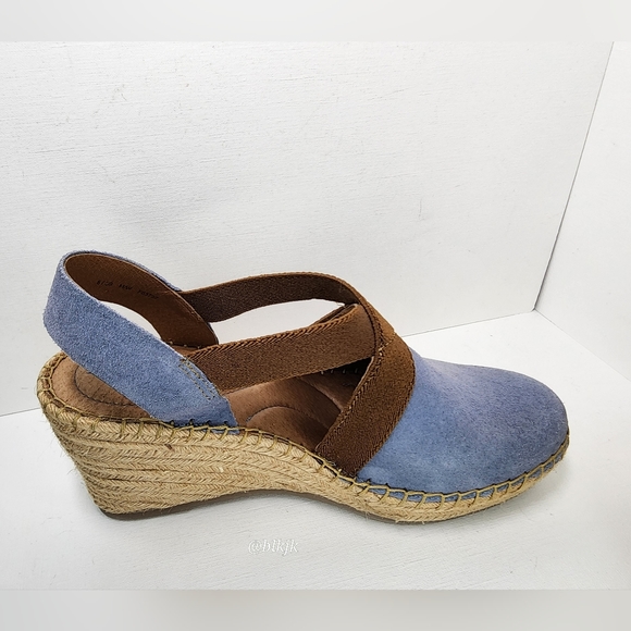 Born Suede Espadrilles Size 8 EUC *Blue/Brown* - Picture 6 of 9